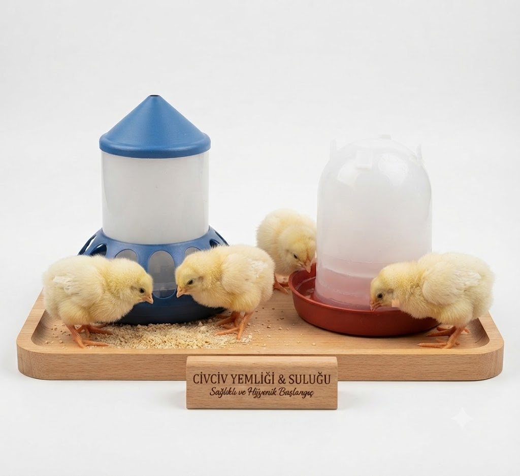 Civciv Yemliği 2 Kg & Civciv Suluğu 1,5 LT (Civciv Keklik  Bıldırcın Ve Diğer Kanatlı Hayvanlar İçin)